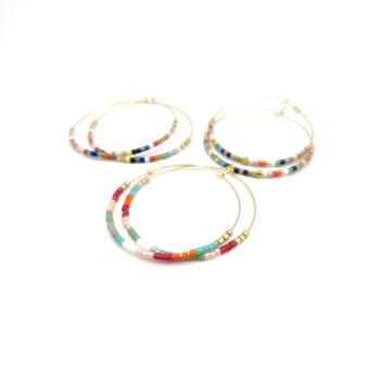 Pack of 3 multi-colored HIPPY hoop earrings 4