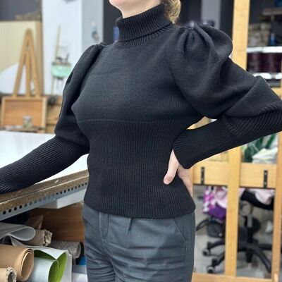 Women's Victorian Sweater 1897 Leg of Lamb Cycling Jersey Black Fine Thread Seamless