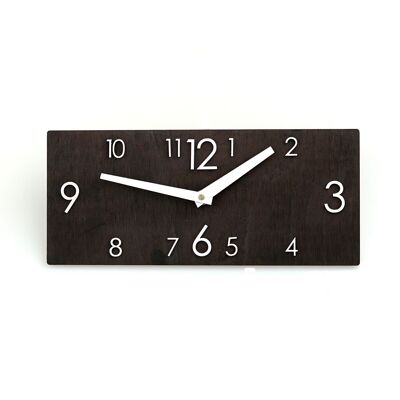 Horloge Murale en Bois Noir (2 Tailles)