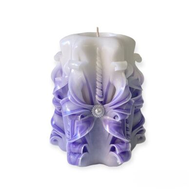 White and Lilac Artisan Candle