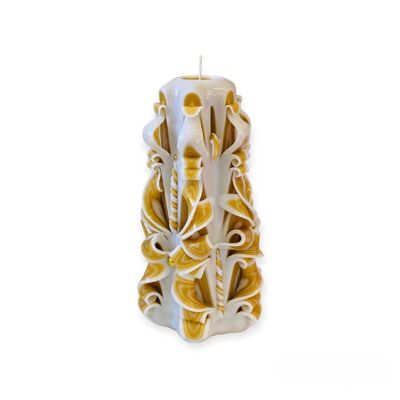 White and Gold Artisan Candle