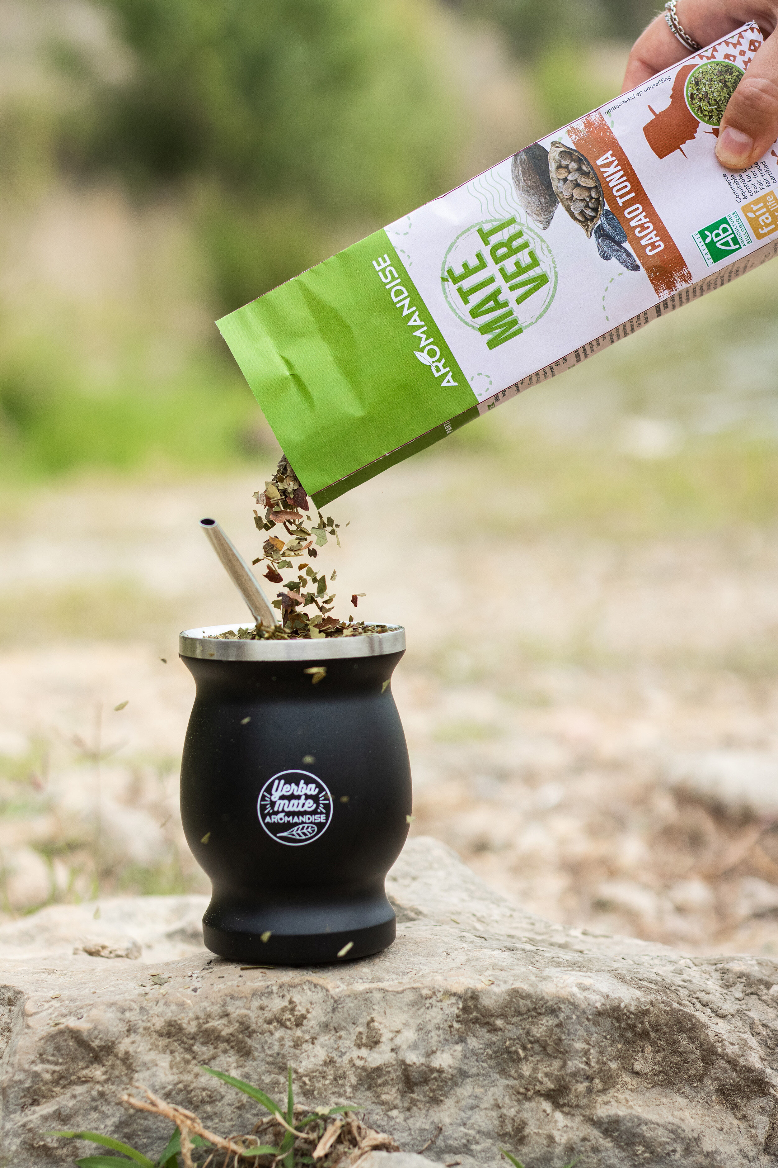 Organic wild green maté with cacao and tonka bean - 100g - Aromandise