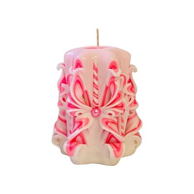 White and Pink Artisan Candle