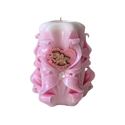 Baptism Favor Candle - Pink