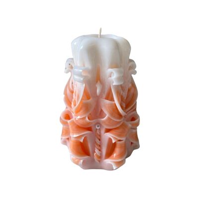White and Orange Artisan Candle