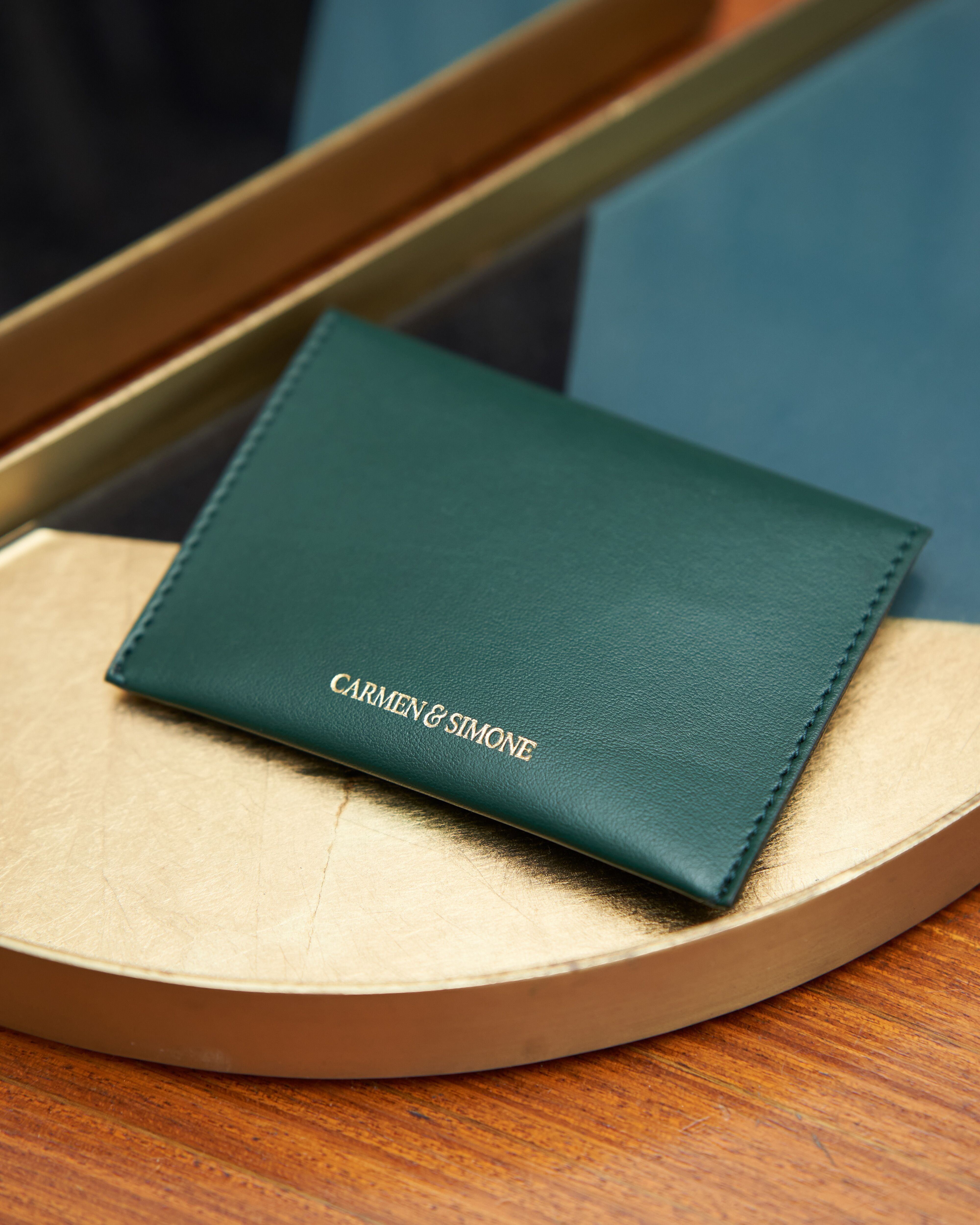 Vegan card holder made in France forest green | Aline Forest Green