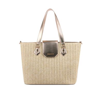 Bolsa de asas de Orta Nova Grosseto de <br> Agrega Estilo A Su Móvil! Beige dorado y canto rodado