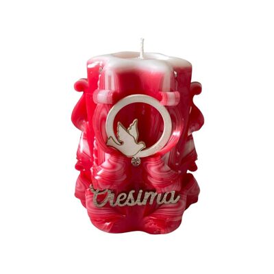 Handcrafted Confirmation Candle - Red