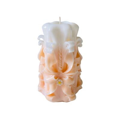 White and Peach Artisan Candle