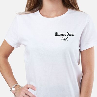 T-shirt femme brodé "Maman Ours"