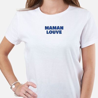 T-shirt femme brodé "Maman Louve"