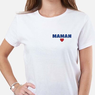 T-shirt femme brodé "Maman"