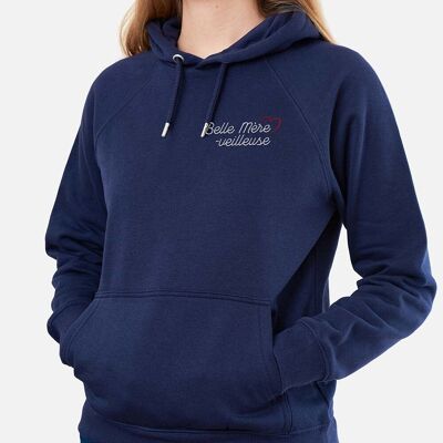 Sweat capuche brodé "Belle mère-veilleuse"