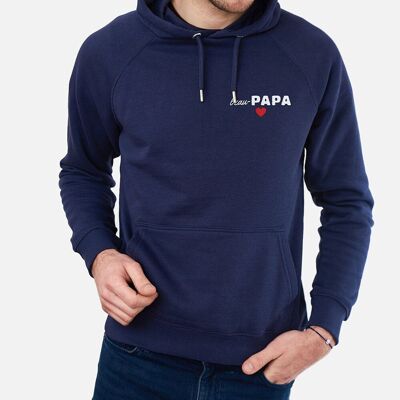 Sweat capuche brodé "Beau papa"