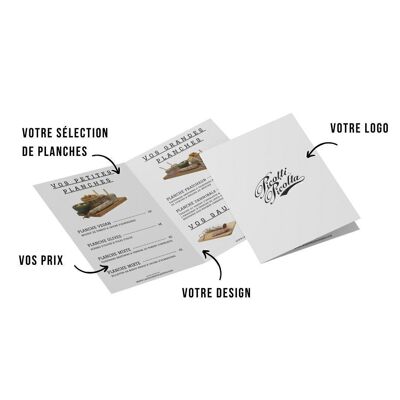 Cartes Menu personnalisables