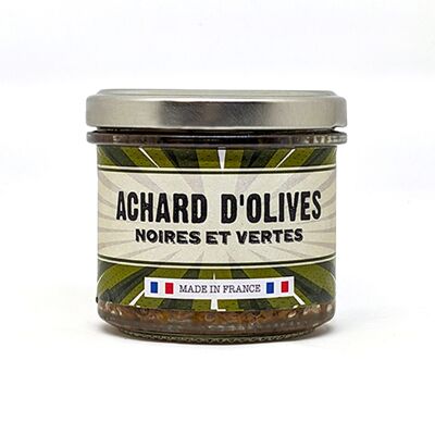 Achard d'olives noires et vertes