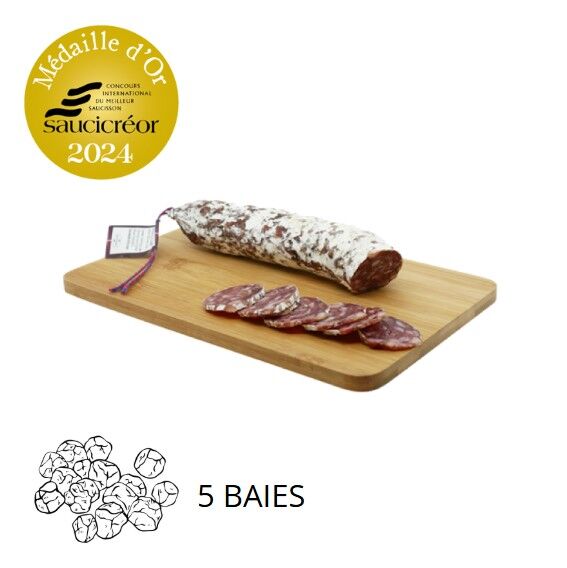 Sausage made in Auvergne with 5 berries