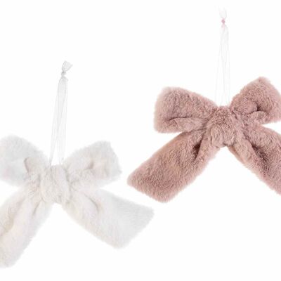 Decorative bows to hang in soft ecological synthetic fur