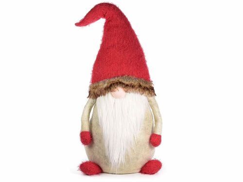 Babbo Natale/gnomo in stoffa con cappello rosso