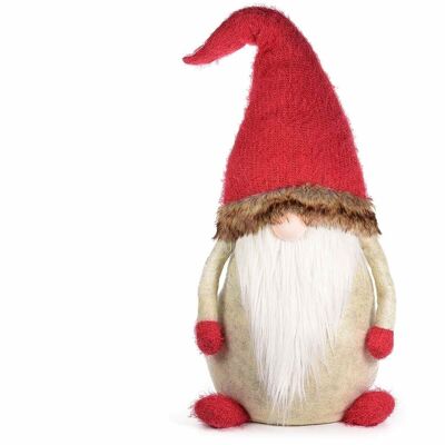 Babbo Natale/gnomo in stoffa con cappello rosso