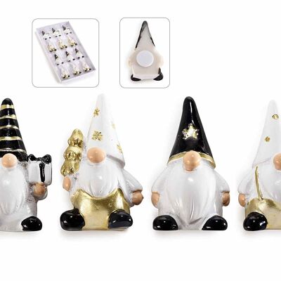 Autocollant en résine Gnome Père Noël en paquet de 12 pièces design 14zero3