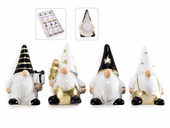 Autocollant en résine Gnome Père Noël en paquet de 12 pièces design 14zero3