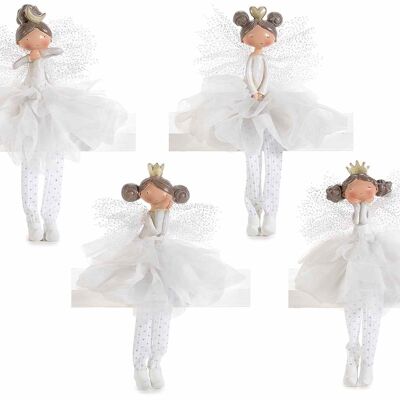 Long legged resin angels with tulle skirt and wings