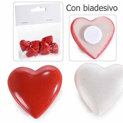 Adhesive resin hearts in a blister of 8 pieces