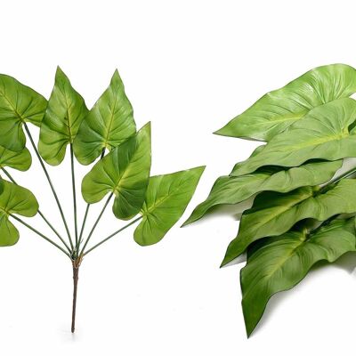 Mazzetti di 7 foglie verdi artificiali decorative