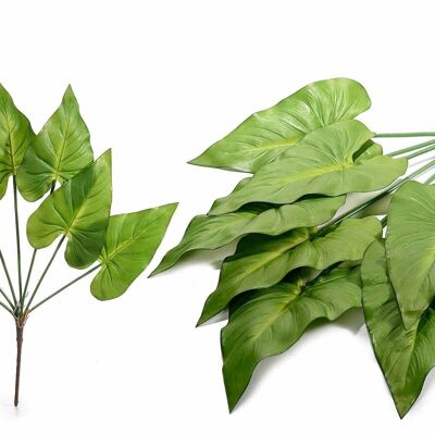 Mazzetti di 7 foglie verdi artificiali decorative