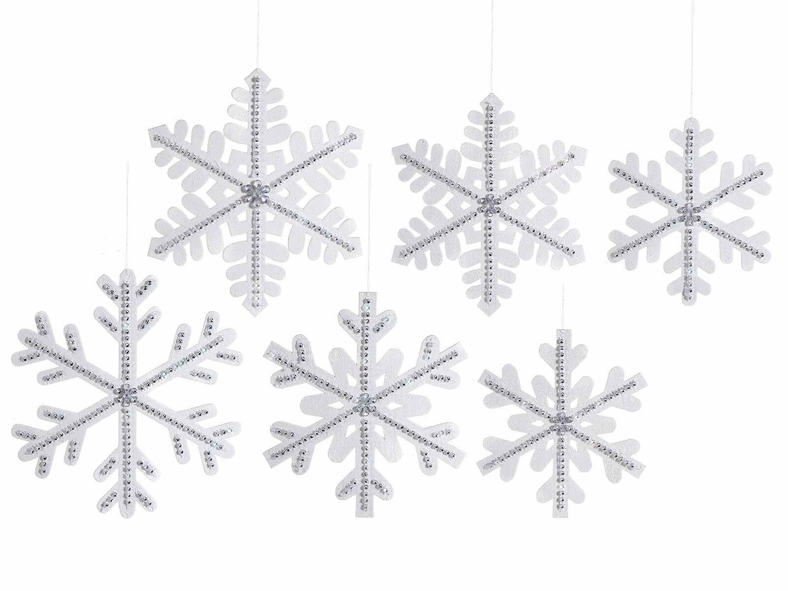 Flocons de neige pailletés avec strass à accrocher