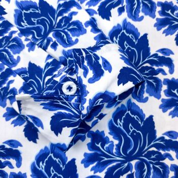 Chemise ajustée Grenouille Delft bleue à imprimé floral 7