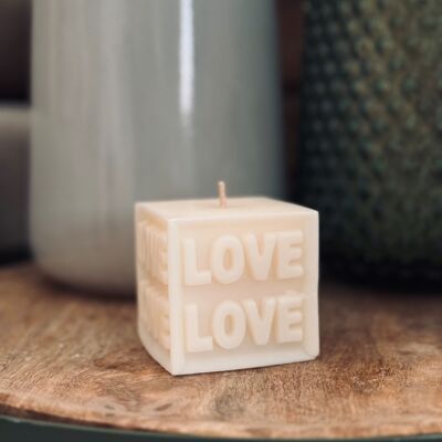 LOVE molded candle