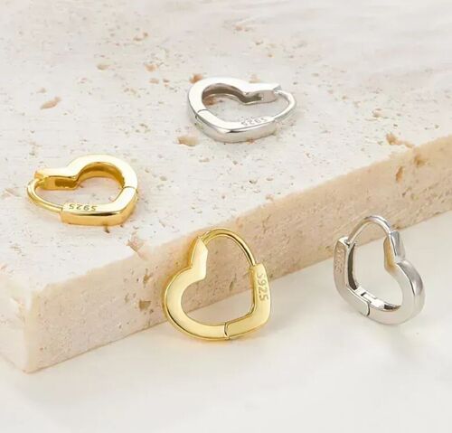 heart earring 18k gold plated minimal