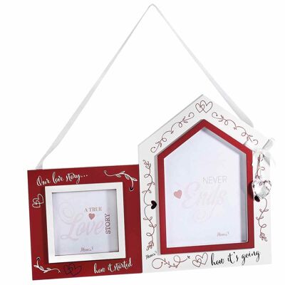 Wooden photo holder "Our love story" to hang design 14zero3