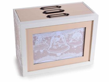 Boîtes photos en bois avec 3 albums à tiroirs et design "Cloches" inscriptibles DIY 14zero3