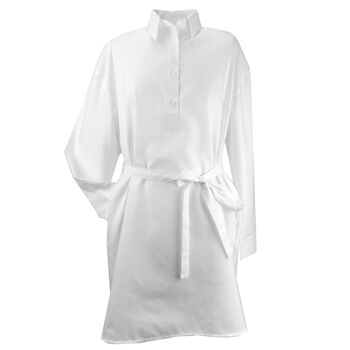Grenouille Ladies 2 Size Beige & White Stripe Above Knee Length Shirt Dress