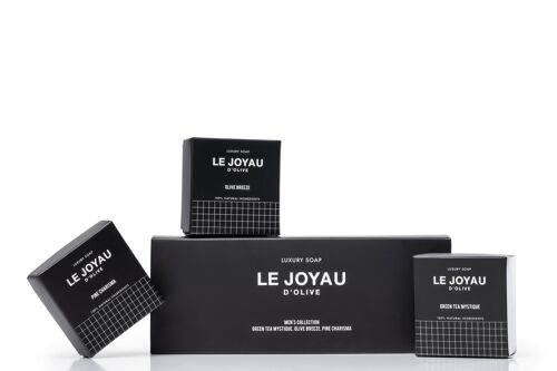 Coffret Cadeau Noir - Savons Solide de Luxe - 100% Naturels, Artisanaux et Écologiques