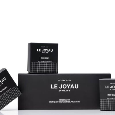 Coffret Cadeau Noir - Savons Solide de Luxe - 100% Naturels, Artisanaux et Écologiques