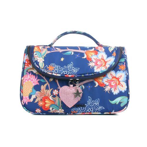 ORTA NOVA Vicoli Train Case Flower 1 Navy Blue