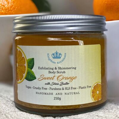 Süßes Orangen-Peeling und schimmerndes Körperpeeling