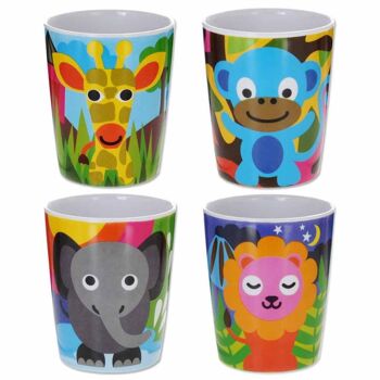 Lot de 4 tasses à jus pour enfants - Animaux de la jungle 3