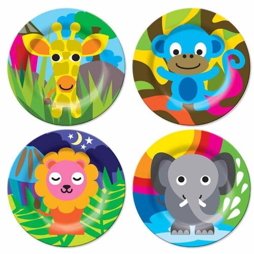 Set of 4 Kids Plates - Jungle Animals