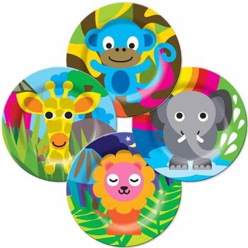 Set de 4 Assiettes Enfant - Animaux de la Jungle 2