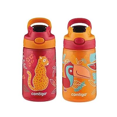 Paar REINIGBARE Kinderflaschen Cheeta Parrot 420 ml