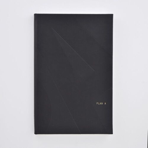 Black PU Leather Notebook  - Plan A/B (80 pg)
