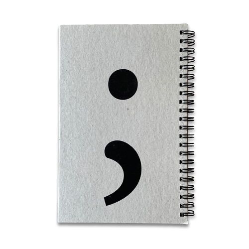 Spiral Gray Notebook - Semicolon