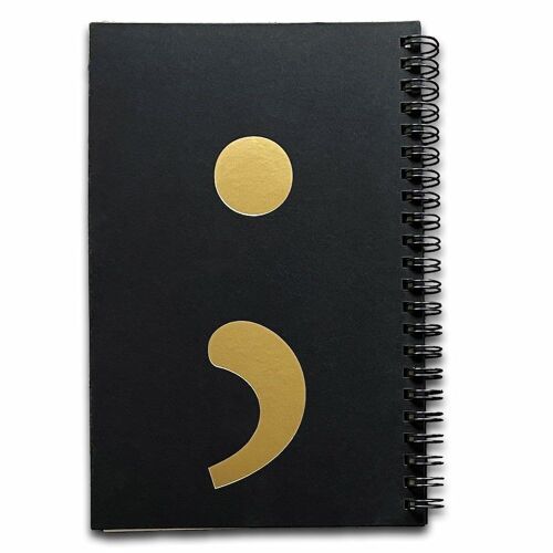 Spiral Black Notebook - Semicolon