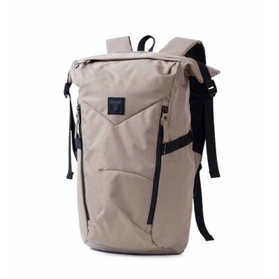 Roll Top Backpack Solid Beige 4482