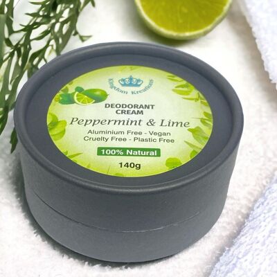 Deodorante fatto a mano naturale al 100% con oli essenziali di menta piperita e lime